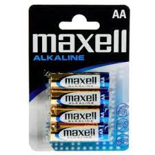 PACK 4 PILAS ALCALINA MAXELL AA LR06-B4 MXL 1,5V
