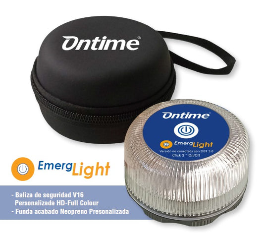 BOLSA NEOPRENO Y LUZ DE EMERGENCIA CON LOGO ONTIME
