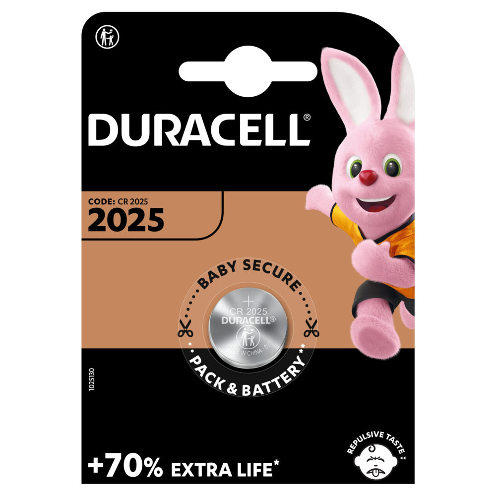 PILA BOTON DURACELL LITIO DURACELL DL2025 DE 3v BLISTER DE 1 PILA