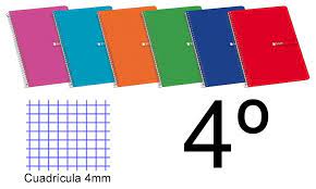 CUADERNO 80H CUADRICULA 4X4 4º COLORES SURTIDOS